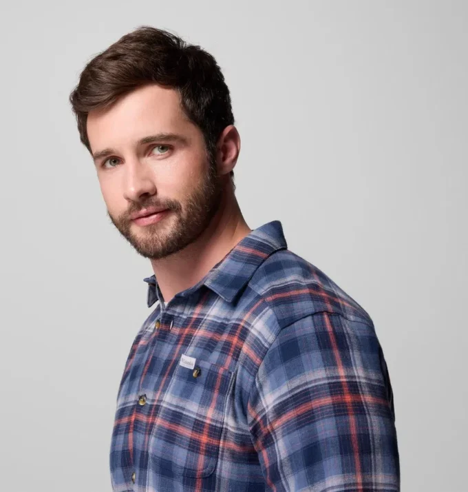 Herren Cornell Woods™ Flanellhemd mit langen Ärmeln – Tall