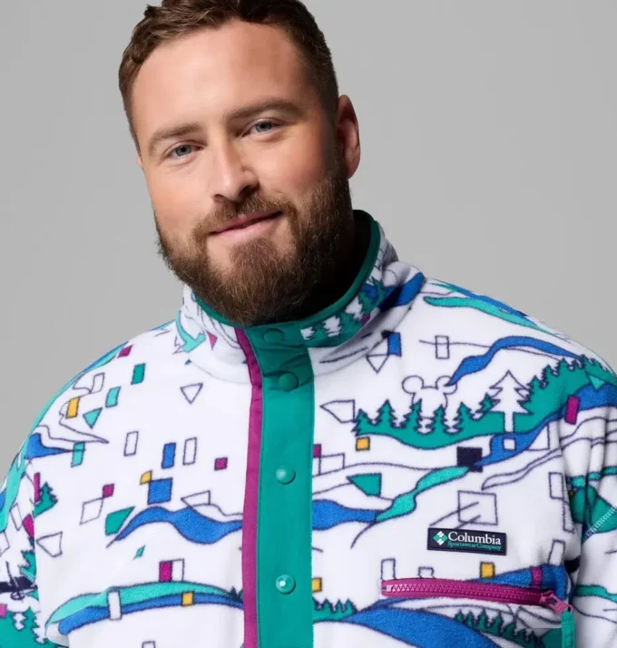 Herren CSC x Disney Fleece mit halben Druckknöpfen – groß