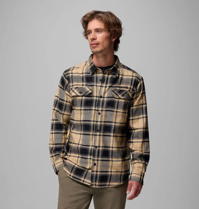 Herren-Flanellhemd mit langen Ärmeln Collegiate Flare Gun™ – Purdue