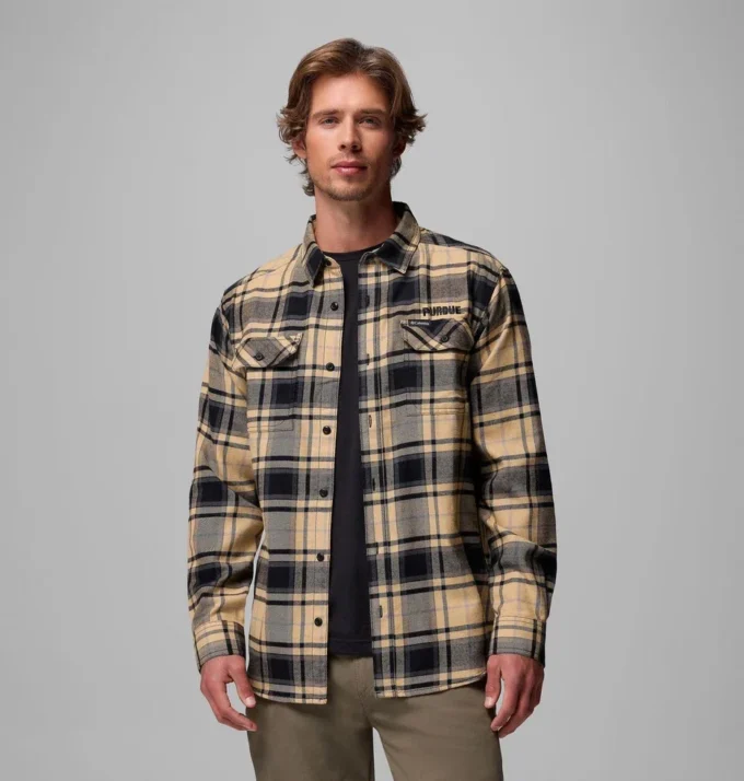 Herren-Flanellhemd mit langen Ärmeln Collegiate Flare Gun™ – Purdue