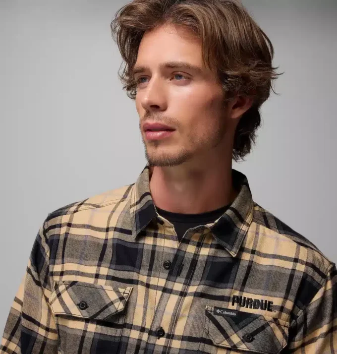 Herren-Flanellhemd mit langen Ärmeln Collegiate Flare Gun™ – Purdue