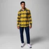 Herren-Flanellhemd mit langen Ärmeln und Collegiate Flare Gun™-Motiv – Michigan