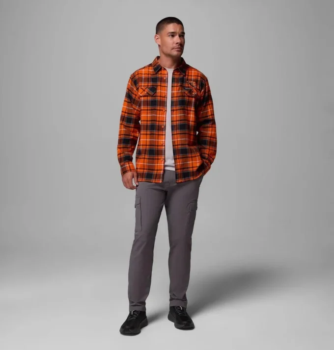 Herren-Flanellhemd mit langen Ärmeln und Collegiate Flare Gun™-Motiv – Oregon State