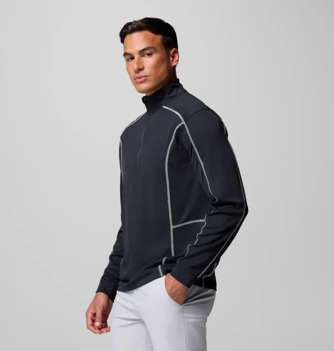Herren-Golfpullover mit Viertelreißverschluss