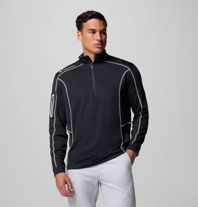 Herren-Golfpullover mit Viertelreißverschluss