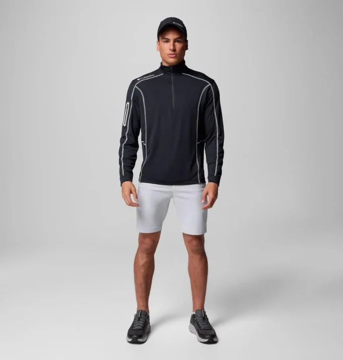 Herren-Golfpullover mit Viertelreißverschluss