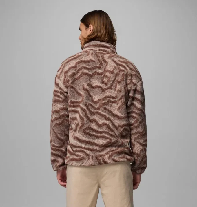 Herren Helvetia™ II bedruckter Fleece-Pullover mit halben Druckknöpfen