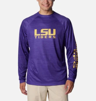 Herren-Langarmshirt PFG Terminal Tackle™ Heather – LSU