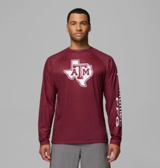 Herren-Langarmshirt PFG Terminal Tackle™ Heather – Texas A&M