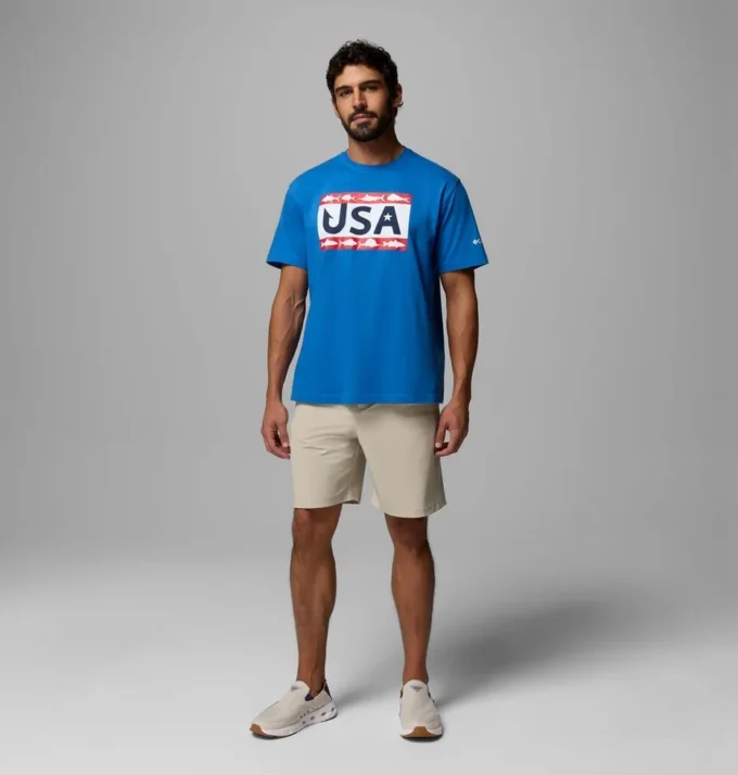 Herren PFG™ Silver Bank Americana Hook Flag T-Shirt