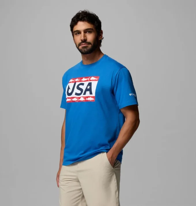 Herren PFG™ Silver Bank Americana Hook Flag T-Shirt