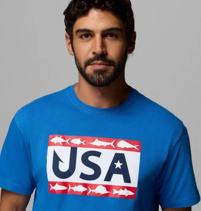Herren PFG™ Silver Bank Americana Hook Flag T-Shirt