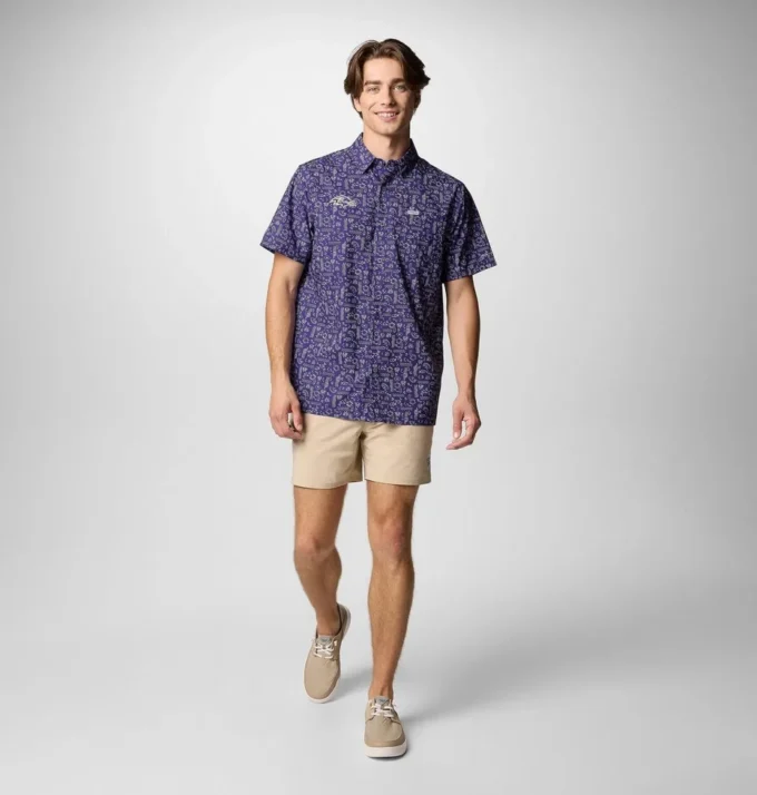 Herren PFG Super Slack Tide™ Kurzarmhemd – Baltimore Ravens