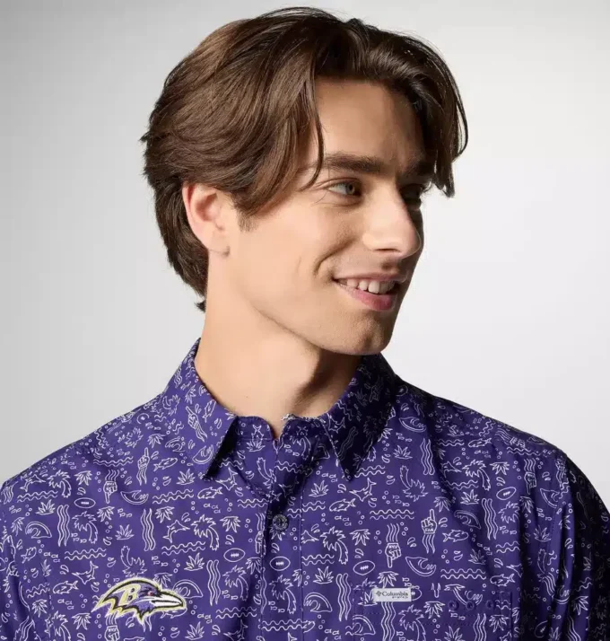 Herren PFG Super Slack Tide™ Kurzarmhemd – Baltimore Ravens