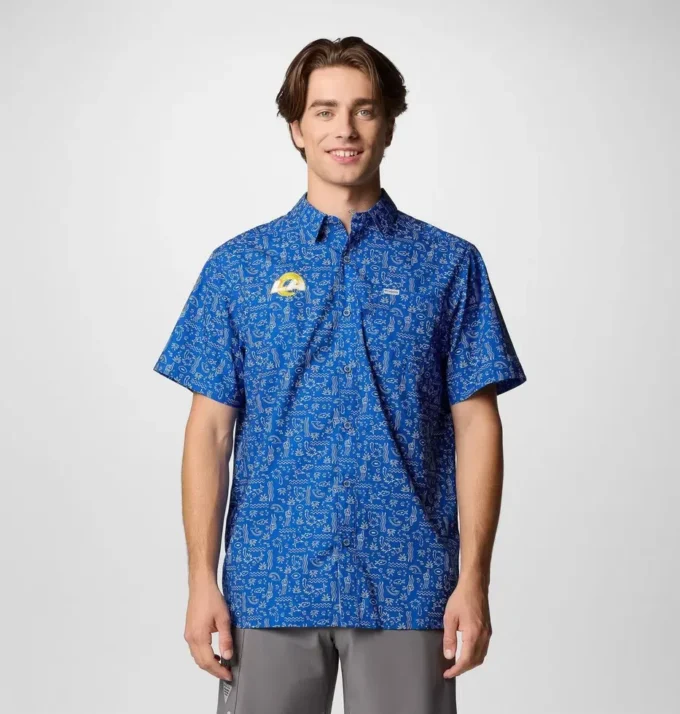 Herren PFG Super Slack Tide™ Kurzarmhemd – Los Angeles Rams