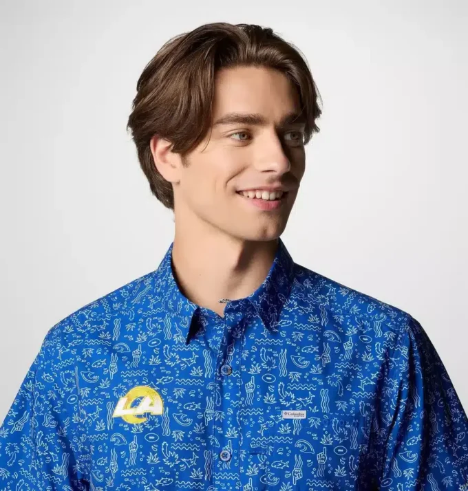 Herren PFG Super Slack Tide™ Kurzarmhemd – Los Angeles Rams