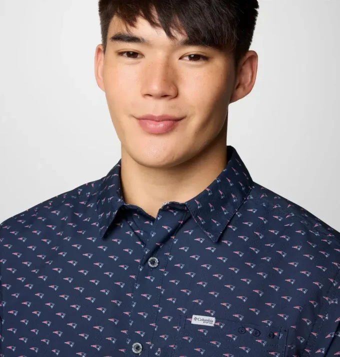 Herren PFG Super Slack Tide™ Kurzarmhemd – New England Patriots