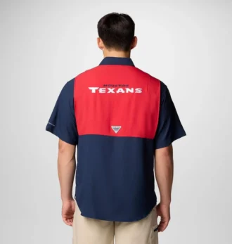 Herren PFG Tamiami™ Kurzarmhemd mit Farbblockdesign – Houston Texans