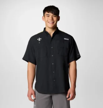 Herren PFG Tamiami™ Kurzarmhemd mit Farbblockdesign – New Orleans Saints