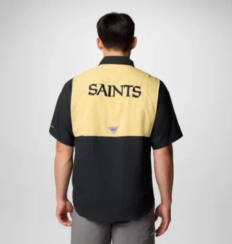 Herren PFG Tamiami™ Kurzarmhemd mit Farbblockdesign – New Orleans Saints