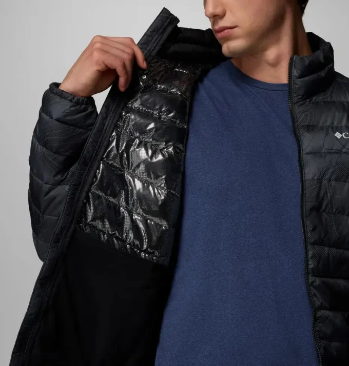 Herren Powder Lite™ II Printed Jacke – Lang