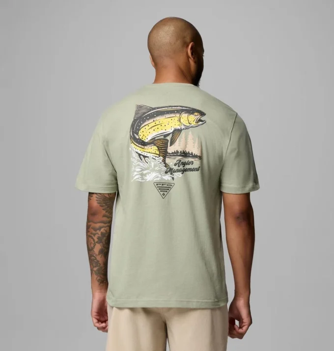 Herren-T-Shirt Charlie Trout PFG mit kurzen Ärmeln